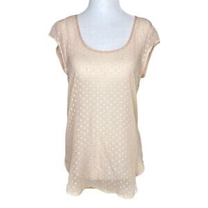 Daniel Rainn Blush Swiss Dot Sleeveless Blouse XS